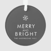 Modern Dog Photo | Vrolijk kerstfeest Ornament (achterkant)