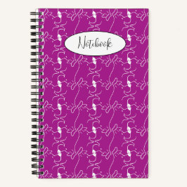 Modern Dog Profile Pattern Pink Custom Small Notitieboek