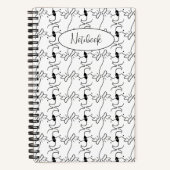 Modern Dog Profile Pattern White Custom Small Notitieboek (Voorkant)