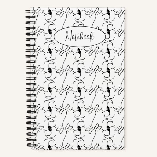 Modern Dog Profile Pattern White Custom Small Notitieboek (Voorkant)
