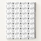 Modern Dog Profile Pattern White Custom Spiral Notitieboek (Achterkant)