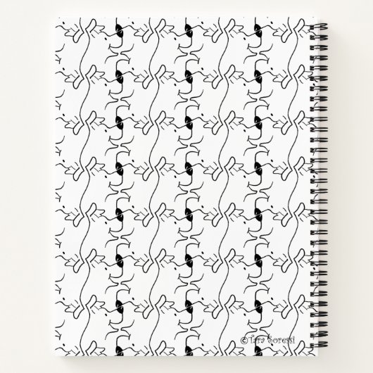 Modern Dog Profile Pattern White Custom Spiral Notitieboek (Achterkant)