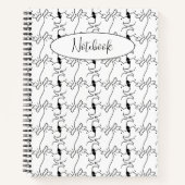 Modern Dog Profile Pattern White Custom Spiral Notitieboek (Voorkant)