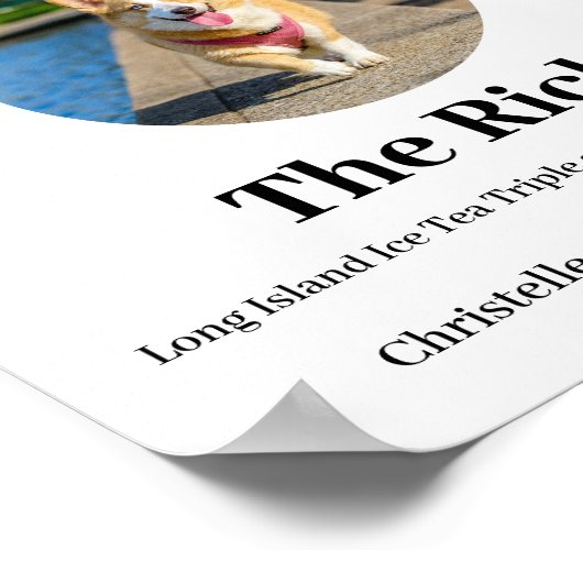 Modern Dog signature drink bruiloft Poster (Hoek)