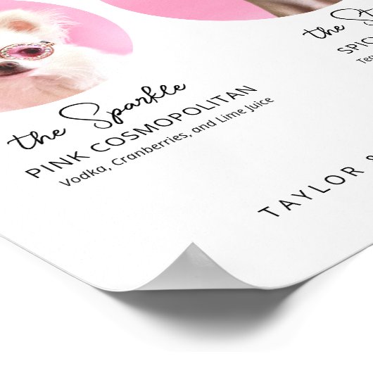 Modern Dog Signature Drinks | Wedding Sign Bar Poster (Hoek)
