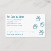 Modern Dog Walker Pet Sitter Pawsome Blue Green Visitekaartje (Achterkant)