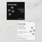 Modern Dog Walker Pet Sitter Pawsome Dark Green Vierkante Visitekaartje (Voorkant / Achterkant)