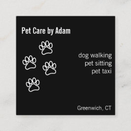 Modern Dog Walker Pet Sitter Pawsome Dark Green Vierkante Visitekaartje