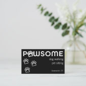 Modern Dog Walker Pet Sitter Pawsome Visitekaartje (Staand voorkant)