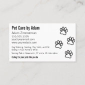 Modern Dog Walker Pet Sitter Pawsome Visitekaartje (Achterkant)