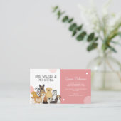 Modern Dog Walker Pet Sitter Waterverf Roze Visitekaartje (Staand voorkant)