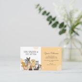 Modern Dog Walker Pet Sitter Waterverf Yellow Visitekaartje (Staand voorkant)