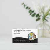 Modern Dog Walking Services Business Cards Visitekaartje (Staand voorkant)