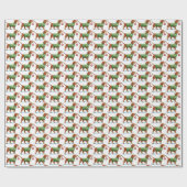 Modern Dog Waterverf Christmas Wrapping Paper Cadeaupapier (Vlak)