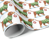 Modern Dog Waterverf Christmas Wrapping Paper Cadeaupapier (Rol Hoek)
