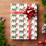 Modern Dog Waterverf Christmas Wrapping Paper Cadeaupapier<br><div class="desc">Moderne waterverf kerstinpakpapier. Schattige ontwerp voor de feestdagen.</div>