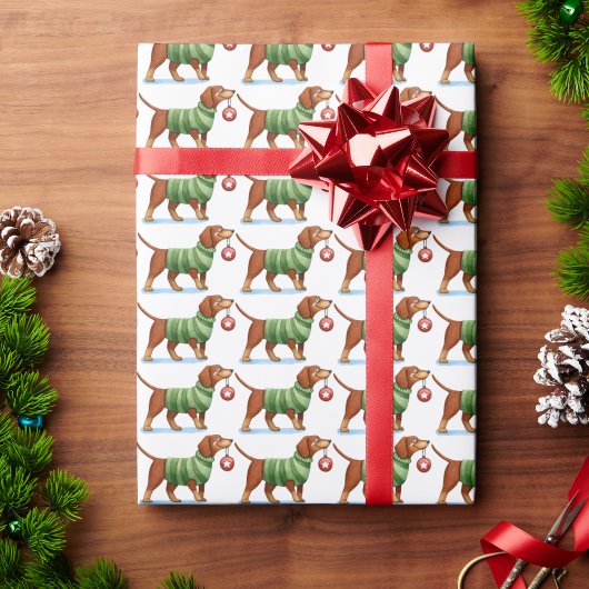 Modern Dog Waterverf Christmas Wrapping Paper Cadeaupapier