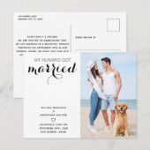Modern Dog Weddenschap net gehuwde logement Aankondigingskaart (Voorkant / Achterkant)