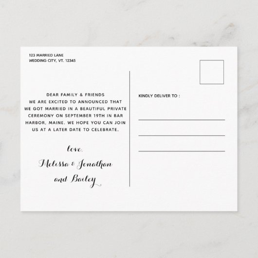 Modern Dog Weddenschap net gehuwde logement Aankondigingskaart (Achterkant)