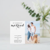 Modern Dog Weddenschap net gehuwde logement Aankondigingskaart (Staand voorkant)