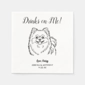 Modern Dog Wedding Cocktail Napkins Servet (Voorkant)