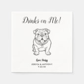 Modern Dog Wedding Cocktail Napkins  Servet (Voorkant)