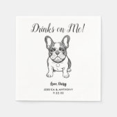 Modern Dog Wedding Cocktail Napkins Servet (Voorkant)