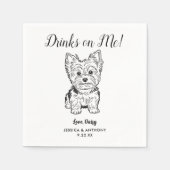 Modern Dog Wedding Cocktail Napkins  Servet (Voorkant)