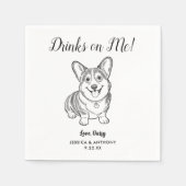 Modern Dog Wedding Cocktail Napkins  Servet (Voorkant)