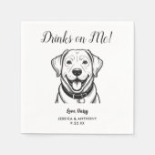 Modern Dog Wedding Cocktail Napkins  Servet (Voorkant)