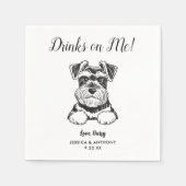 Modern Dog Wedding Cocktail Napkins  Servet (Voorkant)