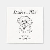 Modern Dog Wedding Cocktail Napkins  Servet (Voorkant)