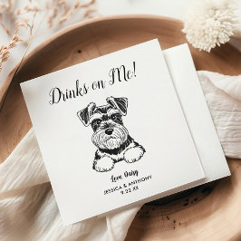 Modern Dog Wedding Cocktail Napkins Servet
