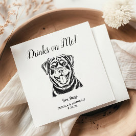 Modern Dog Wedding Cocktail Napkins Servet