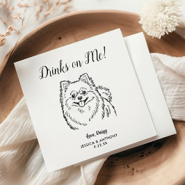 Modern Dog Wedding Cocktail Napkins Servet