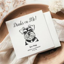 Modern Dog Wedding Cocktail Napkins Servet