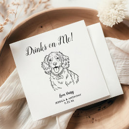 Modern Dog Wedding Cocktail Napkins Servet