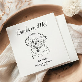 Modern Dog Wedding Cocktail Napkins Servet