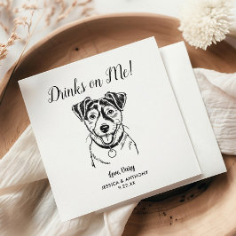 Modern Dog Wedding Cocktail Napkins Servet