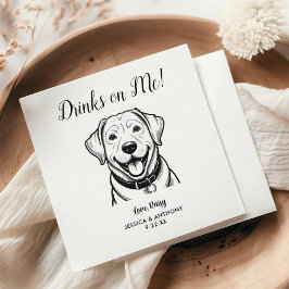 Modern Dog Wedding Cocktail Napkins Servet