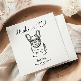 Modern Dog Wedding Cocktail Napkins Servet