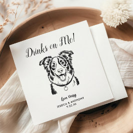 Modern Dog Wedding Cocktail Napkins Servet