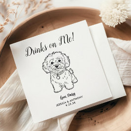 Modern Dog Wedding Cocktail Napkins Servet