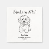Modern Dog Wedding Cocktail Napkins  Servet (Voorkant)