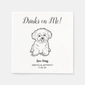 Modern Dog Wedding Cocktail Napkins  Servet (Voorkant)