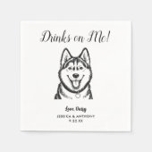 Modern Dog Wedding Cocktail Napkins Servet (Voorkant)