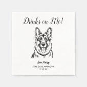 Modern Dog Wedding Cocktail Napkins Servet (Voorkant)