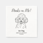 Modern Dog Wedding Cocktail Napkins Servet (Voorkant)
