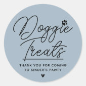 Modern Doggie traktaties dank je Pawty Ronde Sticker (Voorkant)