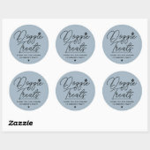 Modern Doggie traktaties dank je Pawty Ronde Sticker (Vel)